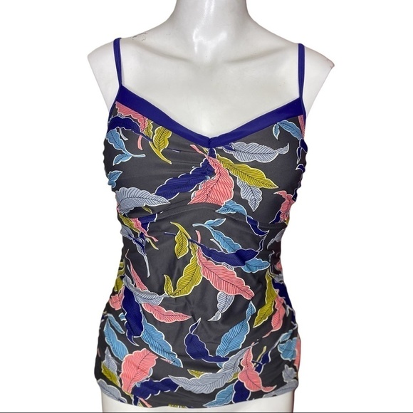 Boden Leaf Tankini TOP Size 8 - Picture 1 of 9